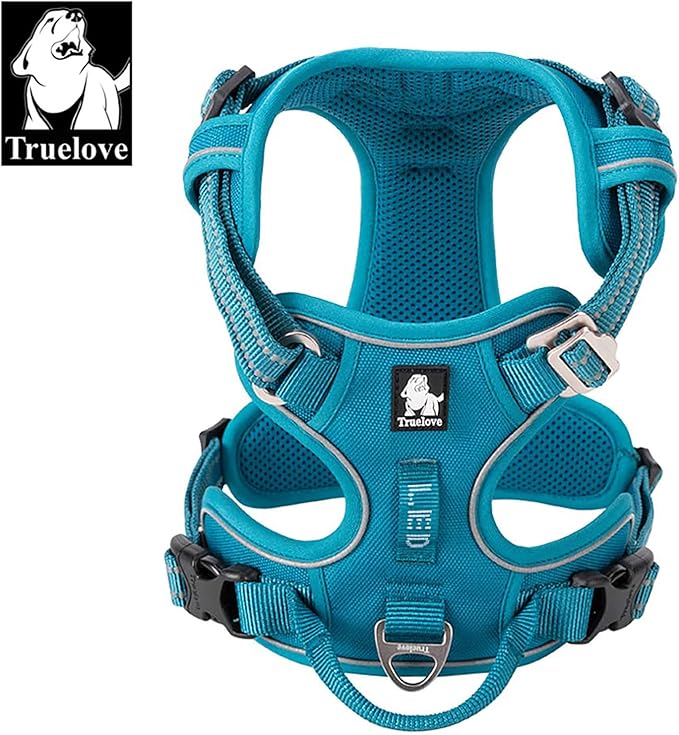 TRUE LOVE Dog Harness No Pull Nylon Reflective Pet Harness Adjustable Comfortable Control Step-in Brilliant Colors Truelove TLH56512 XS Blue-Mewly Pet