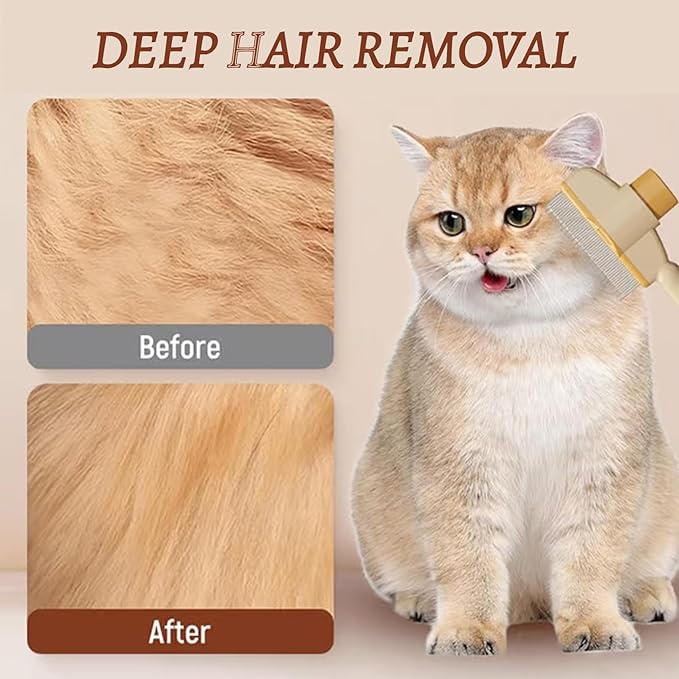 2 Pcs Brush for Cats, brush Cat Comb, Avatore brushs-Removes Fur & Relieves Pain, Upgrade Dog and Cat Hair Removal with Release Button, Multi-function Grooming Brushs for Short&Long Cats-Mewly Pet