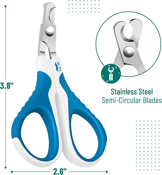Mr. Pen Cat Nail Trimmer - Blue & White, Cat & Kitten Nail Clipper, Pet Claw Trimmer for Small Dogs-Mewly Pet