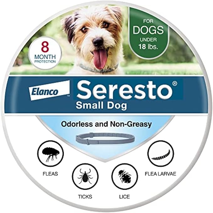 Seresto Small Dog Vet-Recommended Flea & Tick Treatment & Prevention Collar for Dogs Under 18 lbs. | 8 Months Protection-Mewly Pet