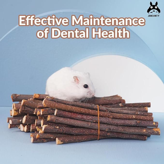 330g Natural Apple Sticks Rabbit Chew Toys, Bunny Teething Toys, Easy to Store in Jar, Ideal for Rabbit, Guinea Pig, Hamster, Chinchilla, Chipmunks, Squirrels, Gerbils and other Small Animals-Mewly Pet