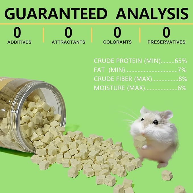 Freeze-Dried Tofu Hamster Treats, Grain-Free & Healthy Chews, High Protein Natural Snacks for Small Pets, Rabbits, Gerbils, Mice Degus, Chinchilla, 4.5 oz Pack-Mewly Pet