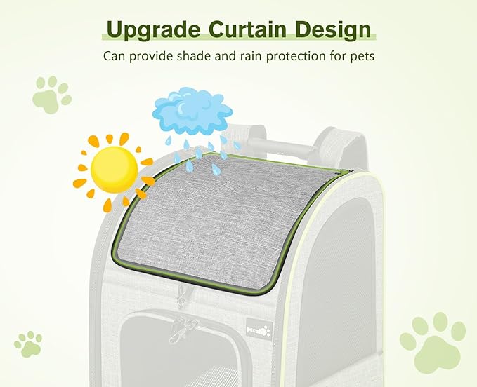 Pecute Pet Carrier Backpack with Shade Cover, Large Cat Carrier Backpack, Expandable Cat Backpack with Breathable Mesh for Medium Large Cats, Small Dogs, Dog Backpack Carrier for Travel Hiking-Mewly Pet