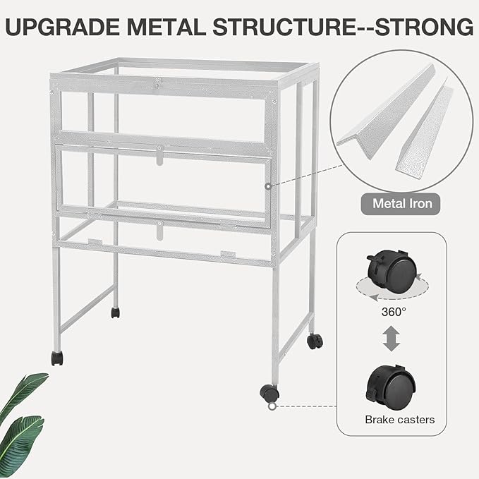 Guinea Pig Cage, Moveable Metal Frame Hamster Cage Anti-Chewing with Aluminium Alloy Edge, Hideouts, Ramps, Seesaws Chewing Toy, Deeper Pull-Out Leakproof Tray for Indoor Outdoor（White）-Mewly Pet