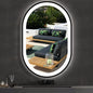 36 x 24 Inch Black Oval LED Mirror for Bathroom Salon Wall Horizontal/Vertical Mounted 36 Inch Black Frame Oval Lighted Mirror with Lights Smart Memory 3 Color Dimmable Front Lights Antifog