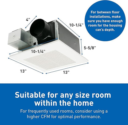 Panasonic WhisperFit Ceiling Mount Bathroom Exhaust Fan with Humidity Sensor, 50-80-110 CFM, FV-0511VFC1