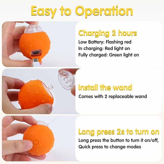Interactive Cat Toys Balls, Automatic Moving Cat Toys for Indoor Cats, Self Rotating Ball with Motion Activated, Electric Cat Mouse Toys, USB Rechargeable-Mewly Pet