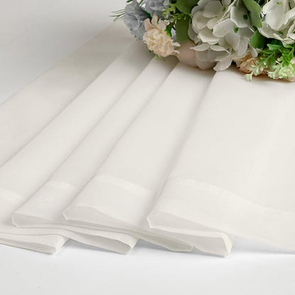 Chyhomenyc Sheer Ivory Curtains 90 inches Long 2 Panels, Light Filtering Soft Airy Solid Elegant Voile Window Treatment Drapes for Bedroom Living Room Wedding Party Decor, 42 Wx90 L Inches