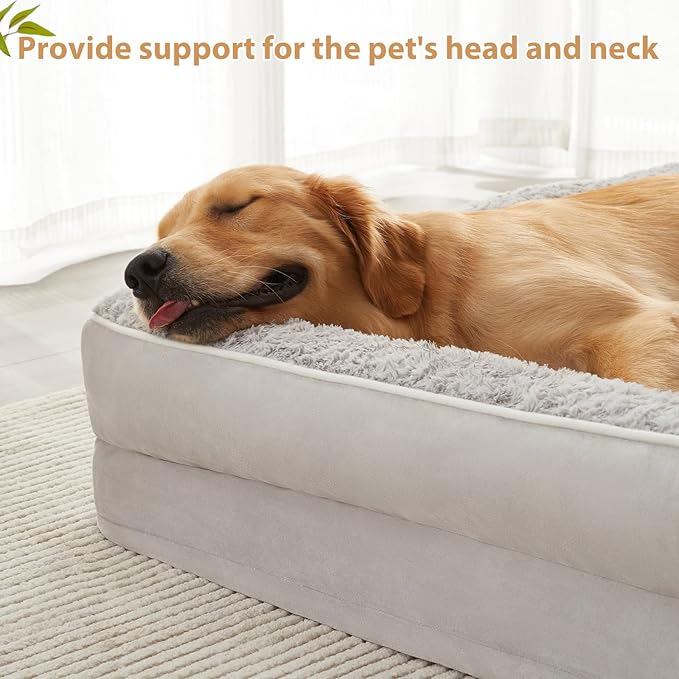 BFPETHOME Orthopedic Dog Beds for Large Dogs-Waterproof Sofa Dog Bed with Removable Washable Cover, Big Pet Bed with Waterproof Lining and Nonskid Bottom,Pet Bed for Large Dogs-Mewly Pet