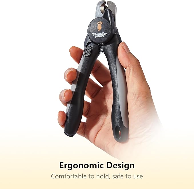 LED Dog Nail Clippers with Light, Trimmers with Protective Guard, Quick Sensor, Safety Lock and Nail File - Suitable for Large and Small Dogs & Cats (Grey, LED)-Mewly Pet