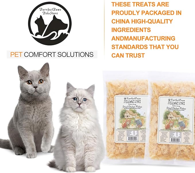 Purrfectpaws Premium Dried Chicken Flakes: Delicious Treats for Dogs & Cats - All-Natural and High in Protein - 4oz Bag-Mewly Pet
