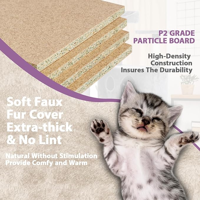 70 Inches Cat Tower for Indoor Cats Multi-Level Cat Condos XL Cat Tree Climbing Tower with Scratching Posts, Hanging Toys, Beige-Mewly Pet