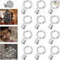 12 Pack Valentine's Day Fairy Lights Battery Operated, 3 Speed Modes, Extra 12 Batteries for Replacement, 7Ft 20 LED Mini String Light, Waterproof Silver Wire, Twinkle Firefly Lights, White