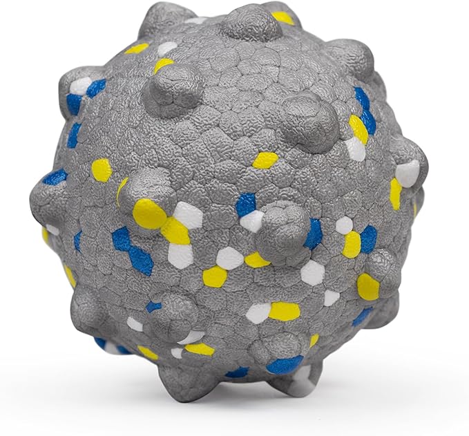 3.7'' Dog Balls for Dogs Aggressive Chewers Indestructible Tennis Durable Bouncy Interactive Dog Toy for Fetch Game Floating Balls (Grey Large)-Mewly Pet