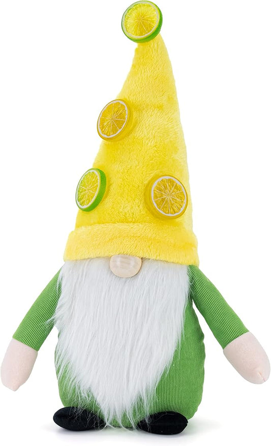 WILLOW&RILEY Lemon & Lime Gnome Kitchen Decor - Cute Farmhouse Style Stuffed Plush Shelf Figurine - Lemon Decor - Rustic Lemon Gnomes Decorations for Home & Office - Indoor Gnome Decor
