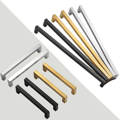 Cabinet Pulls Brushed Nickel Cabinet Handles Square Drawer Pulls, 2 Pack 15 Inch Stainless Steel Kitchen Door Cupboard Cabinet Handles, Cabinet Hardware Drawer Handles, 384mm Hole Centers