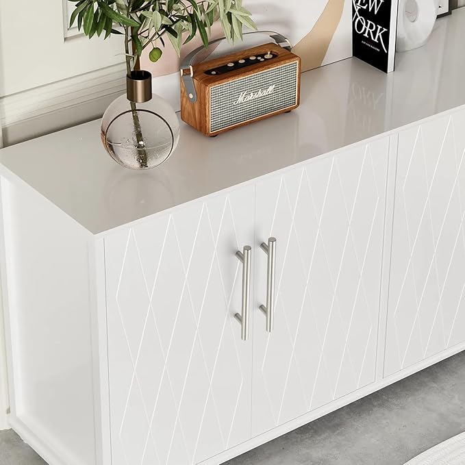 JOY DECOR 20 Pack 7.38 Inch Cabinet Pulls Kitchen Cabinet Handles with 5 Inch Hole Center Brushed Nickel Cabinet Hardware Stainless Steel Kitchen Drawer Pulls for Cabinets Cupboard, 128mm Hole Centers