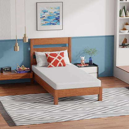PayLessHere 5 Inch Twin XL Green Tea Memory Foam Mattress Cooling Gel Infused Mattress,Medium Firm Mattresses Fiberglass Free/CertiPUR-US Certified/Bed-in-a-Box/Pressure Relieving Twin XL Size,White
