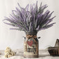 Artificial Lavender Flowers with Vase,Fake Lavender Plant Artificial in Metal Vase for Kitchen Counter Rustic Farmhouse Decor (Family,Purple)