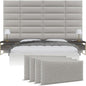 Vänt Upholstered Wall Panels - King/Cal King Size Wall Mounted Headboards - Faux Merino Wool Grey - Twin/King - Set of 4 Panels (Each Individual Panel 39"x11.5")