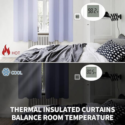 BGment Room Darkening Curtains 45 Inches Long - Grommet Thermal Insulated Drapes Window Treatment Curtains for Bedroom, 2 Panels, 52 x 45 Inch, Lavander
