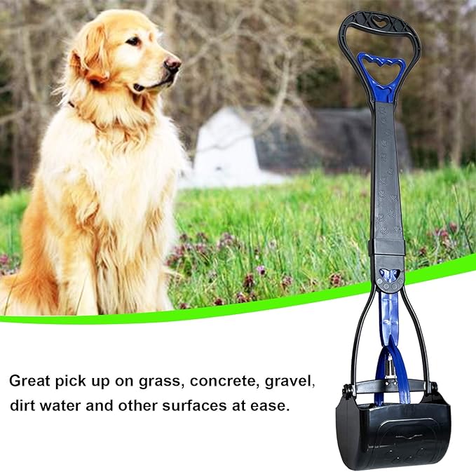 Non-Breakable Pooper Scooper for Large Medium & Small Dogs Heavy Duty, 28“Long Handled Dog Poop Scooper for Grass,Durable Dog Poop Pick Up Tool, Poop Grabber-Mewly Pet