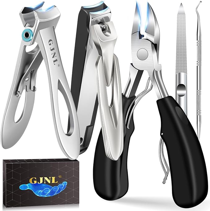 Toe Nail Clippers for Thick Nails - 5PCS Heavy Duty Toenail Clipper for Men, 37mm/16mm Wide Jaw Opening Nail Clippers-Mewly Pet