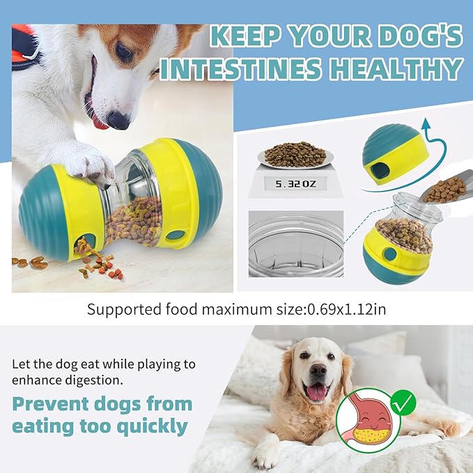 Interactive Dog Toys to Keep Them Busy, Puppy Puzzle Adjustable Food Dispenser Slow Feeder, Enrichment Treat Dispensing Toy Ball for Large/Medium/Small Breed Dogs Pet Gift (Yellow)-Mewly Pet