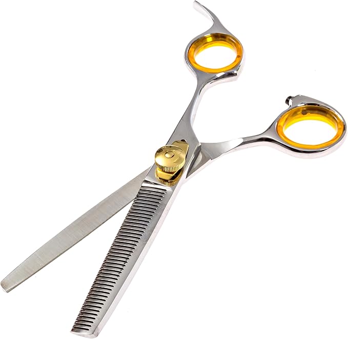 Professional Cat and Dog Grooming Scissors 6.5" 42-Tooth heavy-duty Thinning Scissors for Dogs and Cats, 440c Japanese Steel Comfortable Long-Lasting Sharpness for Years-Mewly Pet