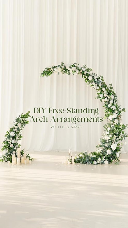 Ling's moment Artificial Flowers 50Pcs White Roses Decor w/Stems,3" Real Touch DIY Foam Floral for Wedding Bouquet/Centerpieces, Outdoors Party Backdrop, Room/Table, and Garden/Pot Decorations