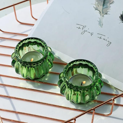 Woho Green Tea Lights Candle Holder Set of 12, Green Votive Candle Holders Bulk for Wedding Table Centerpiece, Tealight Candle Holder for Christmas Party Home Decor