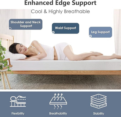 PayLessHere 10 Inch Queen Gel Memory Foam Mattress Fiberglass Free/CertiPUR-US Certified/Bed-in-a-Box/Cool Sleep & Comfy