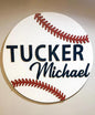 Baseball Decorative Sign, 8"x8", Farmhouse Style, Plywood Material, Custom Baseball Name Sign for Boys, Perfect for Baby Shower, Birthday, or Housewarming Gifts