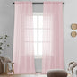 OVZME Blush Pink Sheer Curtains 96 Inches Long 2 Panels - Soft Light Filtering Window Sheer Panels for Living Room/Bedroom, Top Dual Rod Pocket, 1 Pair, Each 42Wx96L Inches