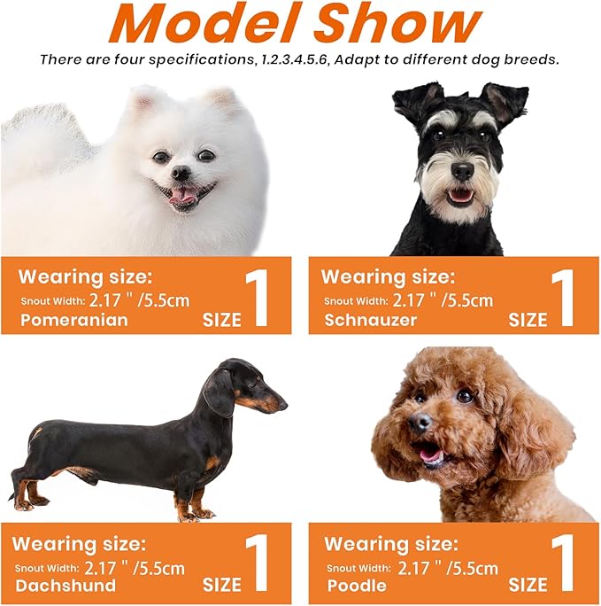 Dog Muzzle – Lightweight Breathable Basket Muzzle, Anti-Biting & Chewing, Adjustable Fit for Small, Medium & Large Dogs(Size1)-Mewly Pet