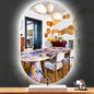 THEKLA 24 x 40 Inch Oval Lighted Vanity Mirror with Lights Backlit Smart Memory 3 Color Dimmable AntiFog 40" Frameless LED Oval Backlit Mirror for Bathroom Salon Makeup Wall Vertical/Horizontal Mount