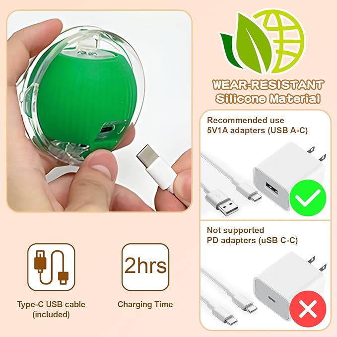 Rocfish Interactive Cat Toys Ball - Automatic Fast Rolling Ball in Play Mat, Hide and Seek Mouse Catching Game, Low-Noise Cat Enrichment Toys in Pouch for Indoor Bored Cats (Green Toy & Square Mat)-Mewly Pet