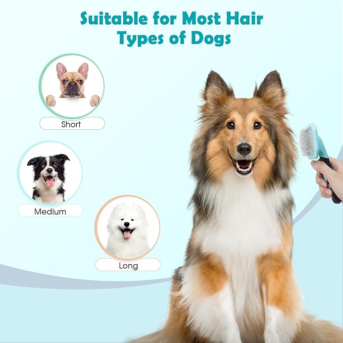 Slicker Brush, Dog Brush Gently Cleaning Pin Brush for Shedding Dog Hair Brush for Small Dogs Puppy Yorkie Poodle Rabbits Cats-Mewly Pet
