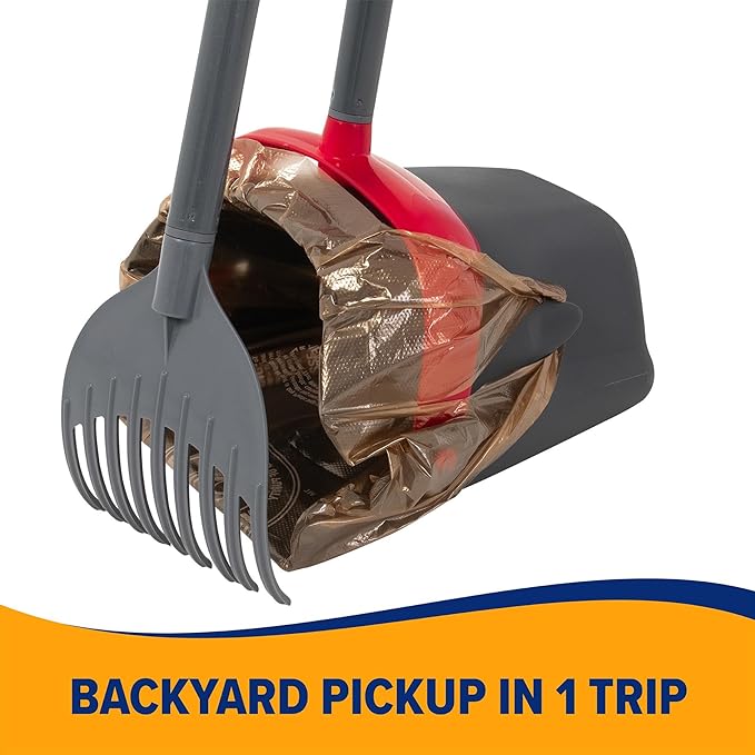 Arm & Hammer Pooper Scooper for Extra Large Dogs Heavy Duty, Outside Yard Dog Poop Scoop Pet Waste Clean Up with Bag Attachment - 2 Waste Bags Included-Mewly Pet