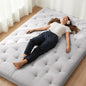 ZonLi Japanese Floor Futon Mattress Full Size 75"x 54", 100% Cotton Cover 2.5'' Thicken Tatami Mattress, Foldable Sleeping Pad, Portable Dormitory Tatami Mat, Roll Up Floor Lounger Bed for Adult