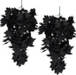 RECUTMS Black Maple Leaf Garland 2PCS Artificial Hanging Fall Halloween Maples Leaves Swag Plants 2.5ft Faux Silk Autumn Garlands for Indoor Outdoor Thanksgiving Party Home Room Fireplace Patio Decor