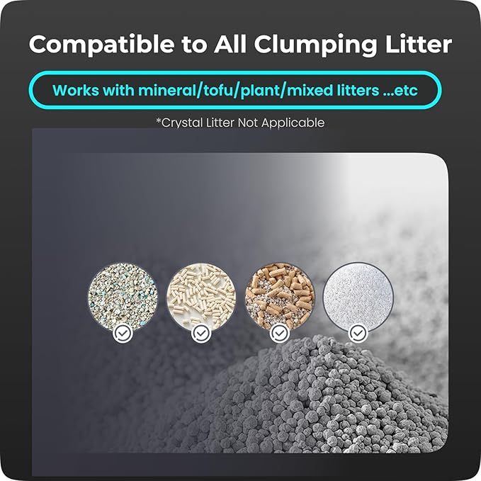 TYPro Self Cleaning Cat Litter Box Automatic Hands-Free Smart Robot self Cleaning Cat Litter Box for Multiple Cats with APP Control Safe with Litter Mat Waste Bags and Deodorizer Dark Grey-Mewly Pet