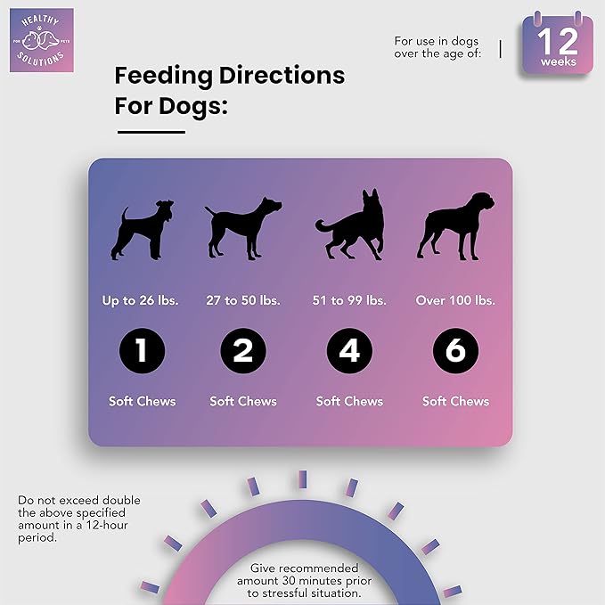 Calming Chews for Dogs - Dog Calming Treats for Anxiety & Stress Relief with Melatonin and Ginger - Aid with Storms, Grooming, Fireworks, Separation, Travel, Motion Sickness, & Sleep - 60 Soft Chews-Mewly Pet