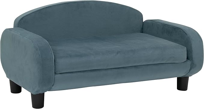 Paws & Purrs Cat Sofa Bed, Pet Couch for Indoor Cats Elevated Cat Beds with Removable Washable Mattress Cover for Kitten, Puppy or Small Animal- 31.5" Wide, Cornflower-Mewly Pet