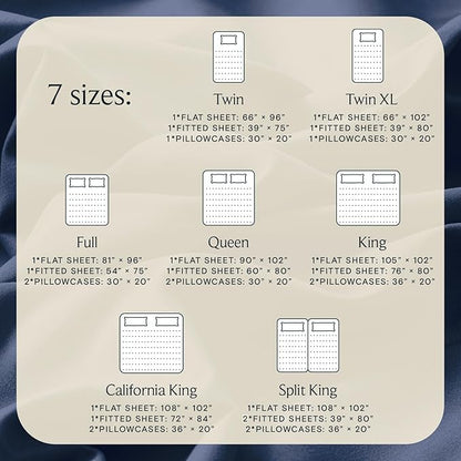 LuxClub 5 PC Split King Sheet Set, Breathable Luxury Bed Sheets, Deep Pockets Wrinkle Free Cooling Sheets Machine Washable Hotel Bedding Silky Soft - Navy Split King