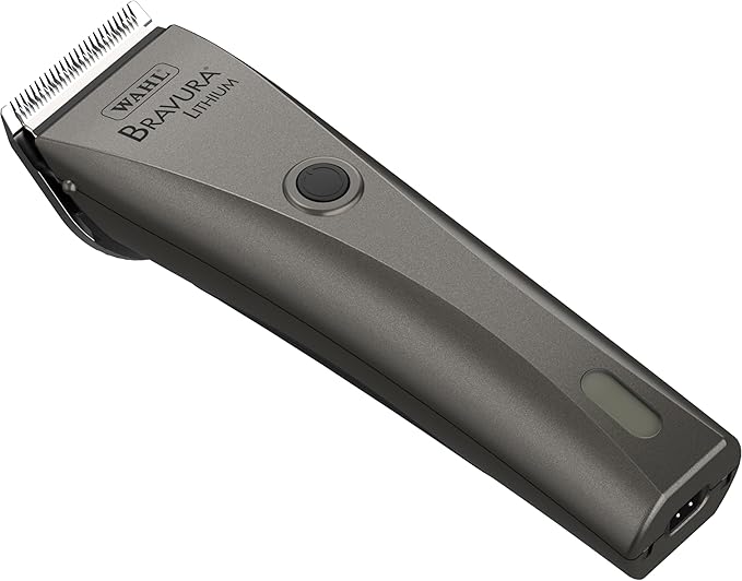 WAHL Professional Animal Bravura Lithium Ion Clipper - Pet, Dog, Cat, and Horse Corded/Cordless Clipper Kit, Gunmetal (41870-0425)-Mewly Pet