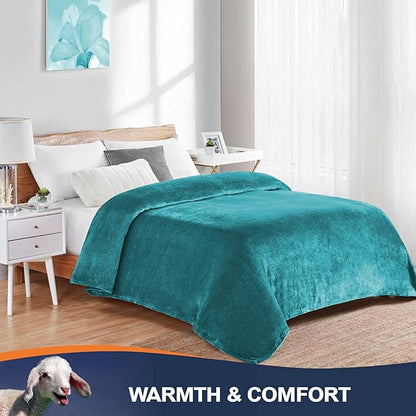 Walensee Fleece Blanket Plush Throw Fuzzy Lightweight (XL-Twin Size 66x90 Teal) Super Soft Microfiber Flannel Blankets for Couch, Bed, Sofa Ultra Luxurious Warm and Cozy for All Seasons
