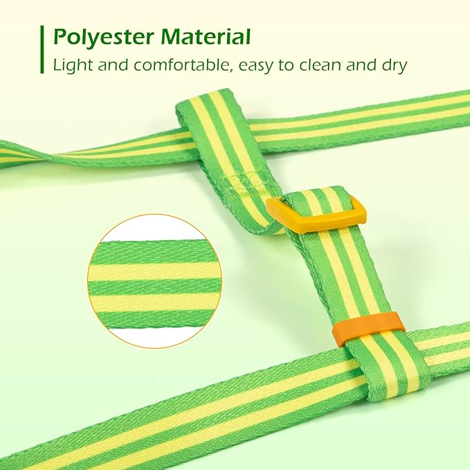 Stripe Step in Dog Harness for Small Dogs, Freedom Nylon Dog Halter Vests, Lightweight and Escape Proof Puppy Harness, Quick Fits for Small Medium and Large Dogs, Green M-Mewly Pet