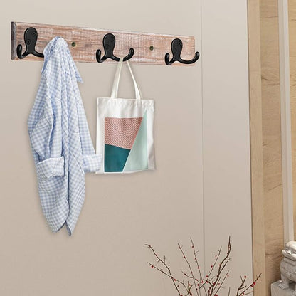 IBosins 10 Pack Heavy Duty Double Prong Coat Hooks Wall Mounted with 20 Screws Retro Double Hooks Utility Hooks for Coat, Scarf, Bag, Towel, Key, Cap, Cup, Hat