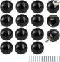 FoDau770 30pcs Black Wood Knobs, Round Ball Cabinet Knobs Vintage Drawer Pulls, Natural Wooden Cabinet Hardware for Furniture Drawer Dresser Wardrobe Cupboard - 1-1/2" Diameter